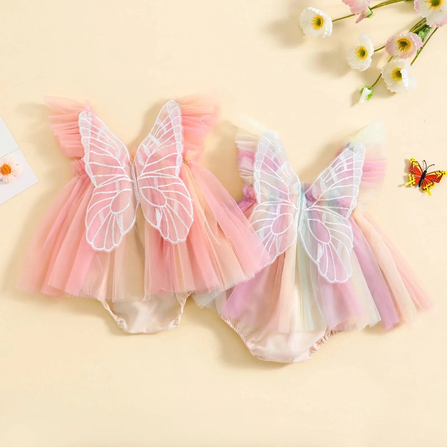 Butterfly Tulle Romper Dress - Betina Baby & Kids