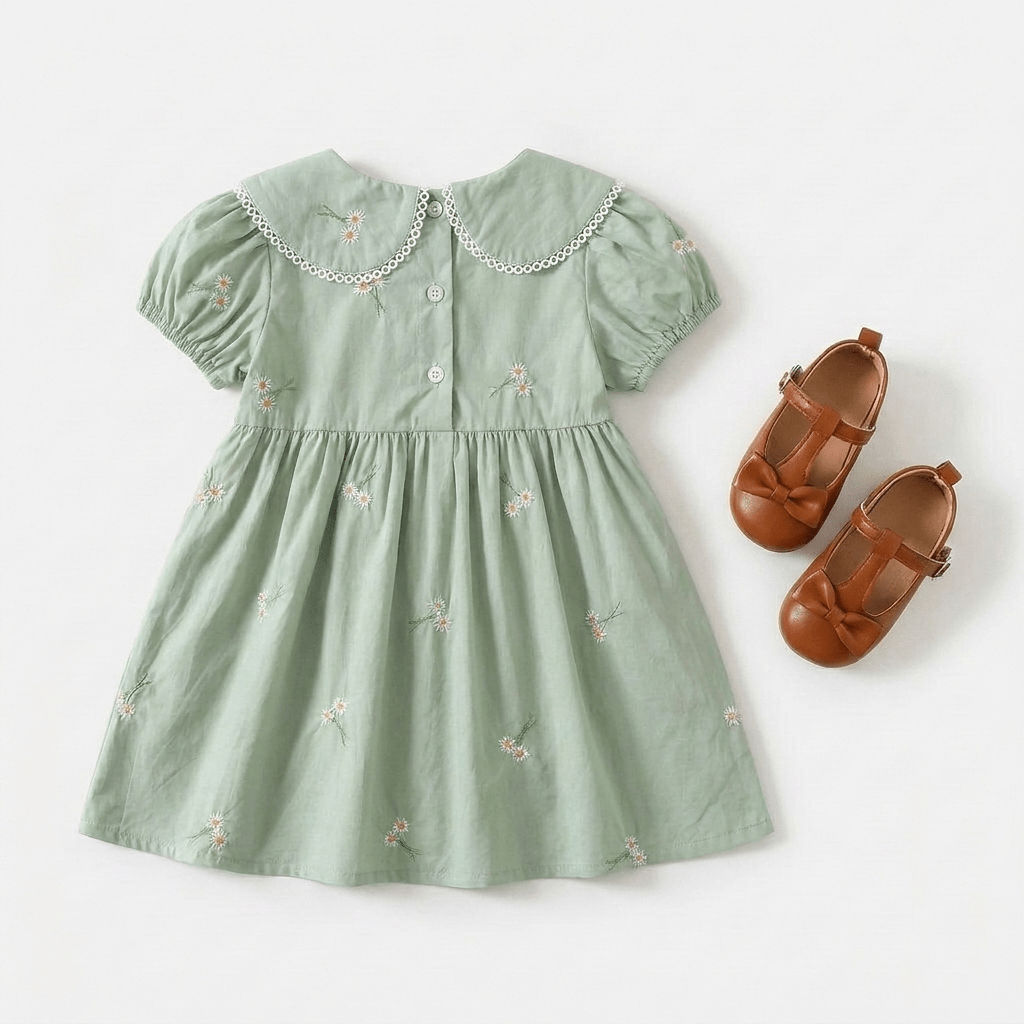 Embroidered Collar Baby Dress - Betina Baby & Kids