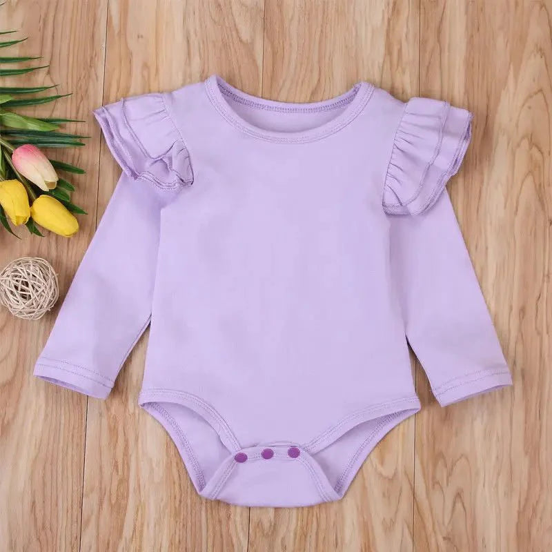 Ruffle Shoulder Long Sleeve Bodysuit - Betina Baby & Kids