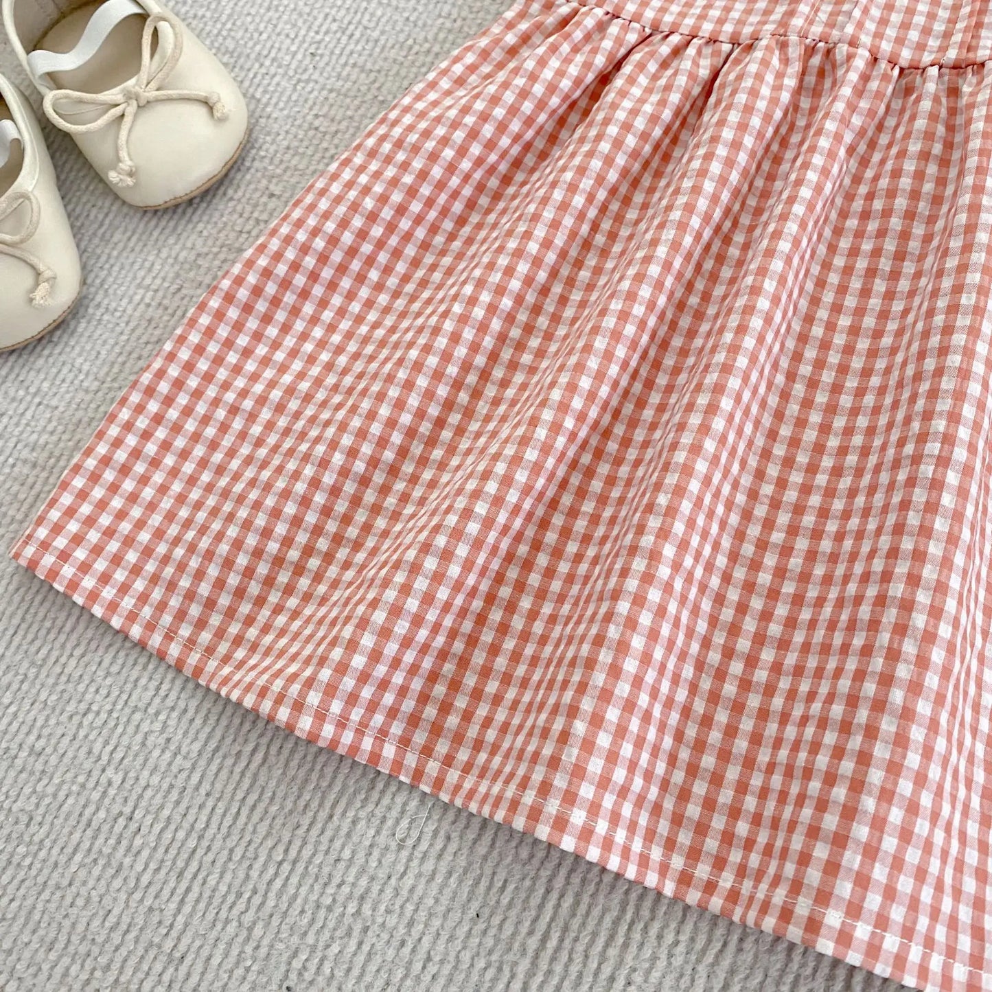 Gingham Floral Collar Baby Dress