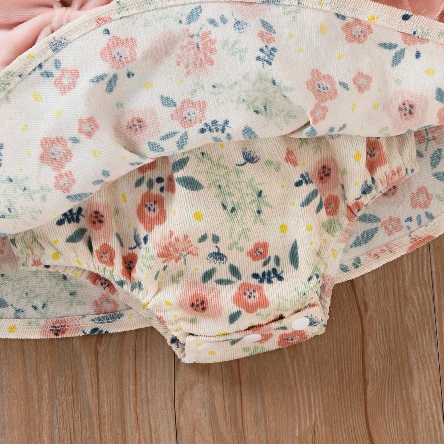 Floral Baby Romper Dress with Cardigan & Bow