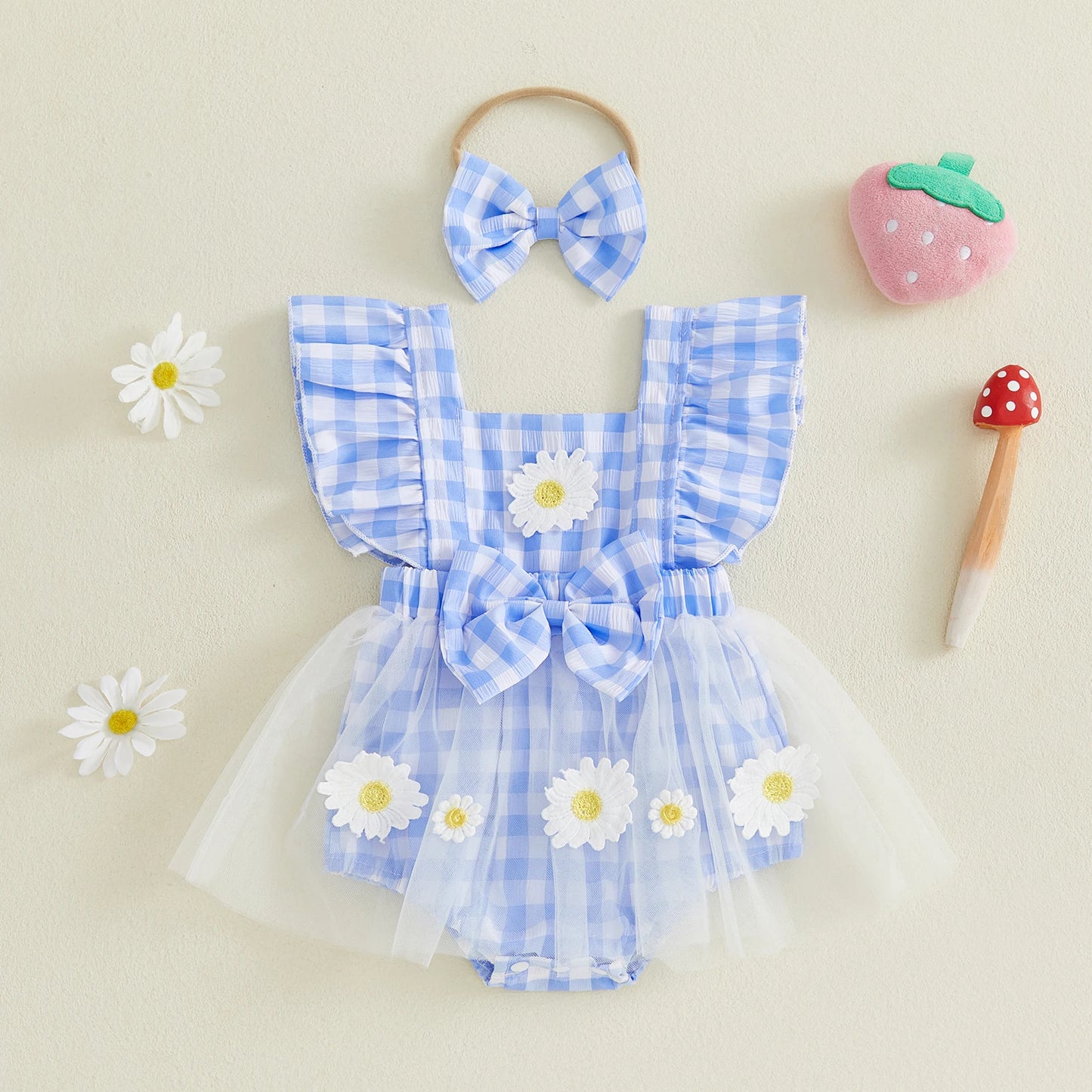 Daisy Plaid Dress with Bow