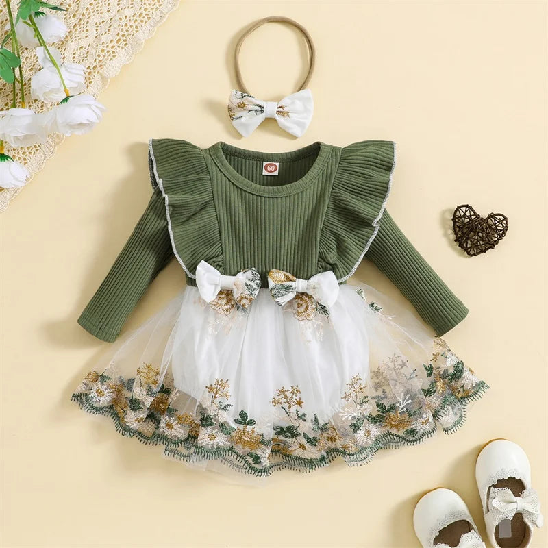 Floral Princess Baby Romper Dress