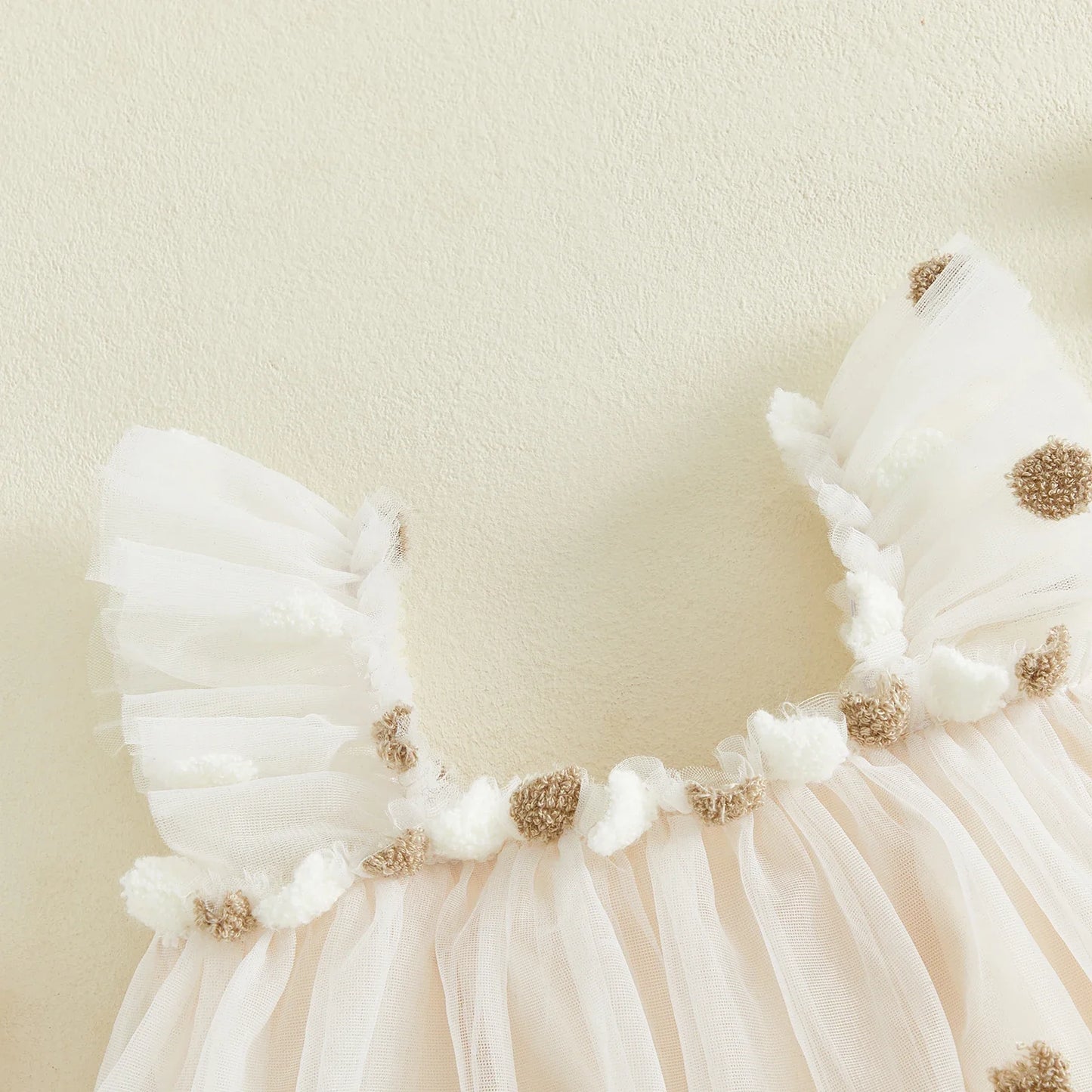 Pom Pom Tulle Baby Dress with Bow