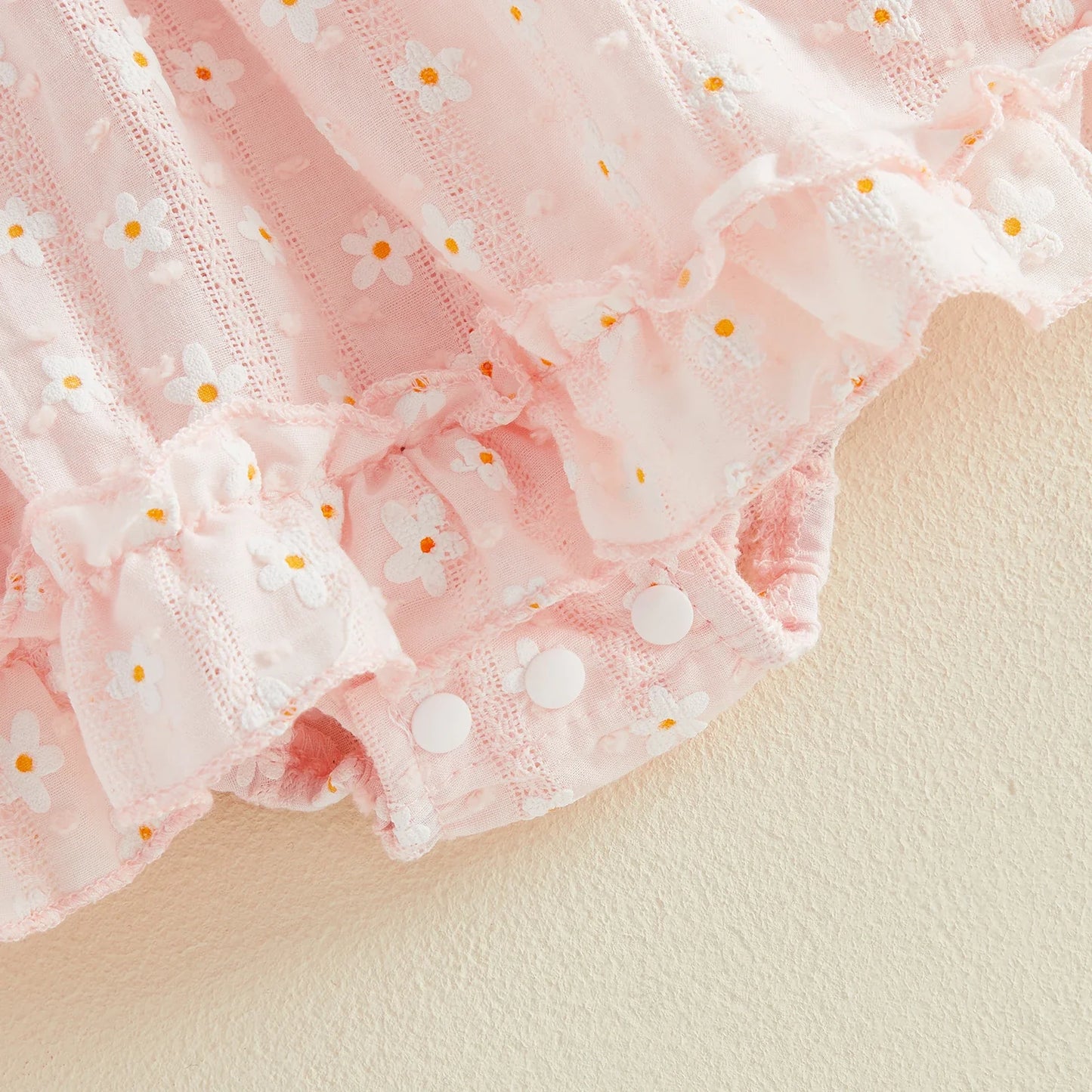 Daisy Smocked Baby Romper Dress with Bow