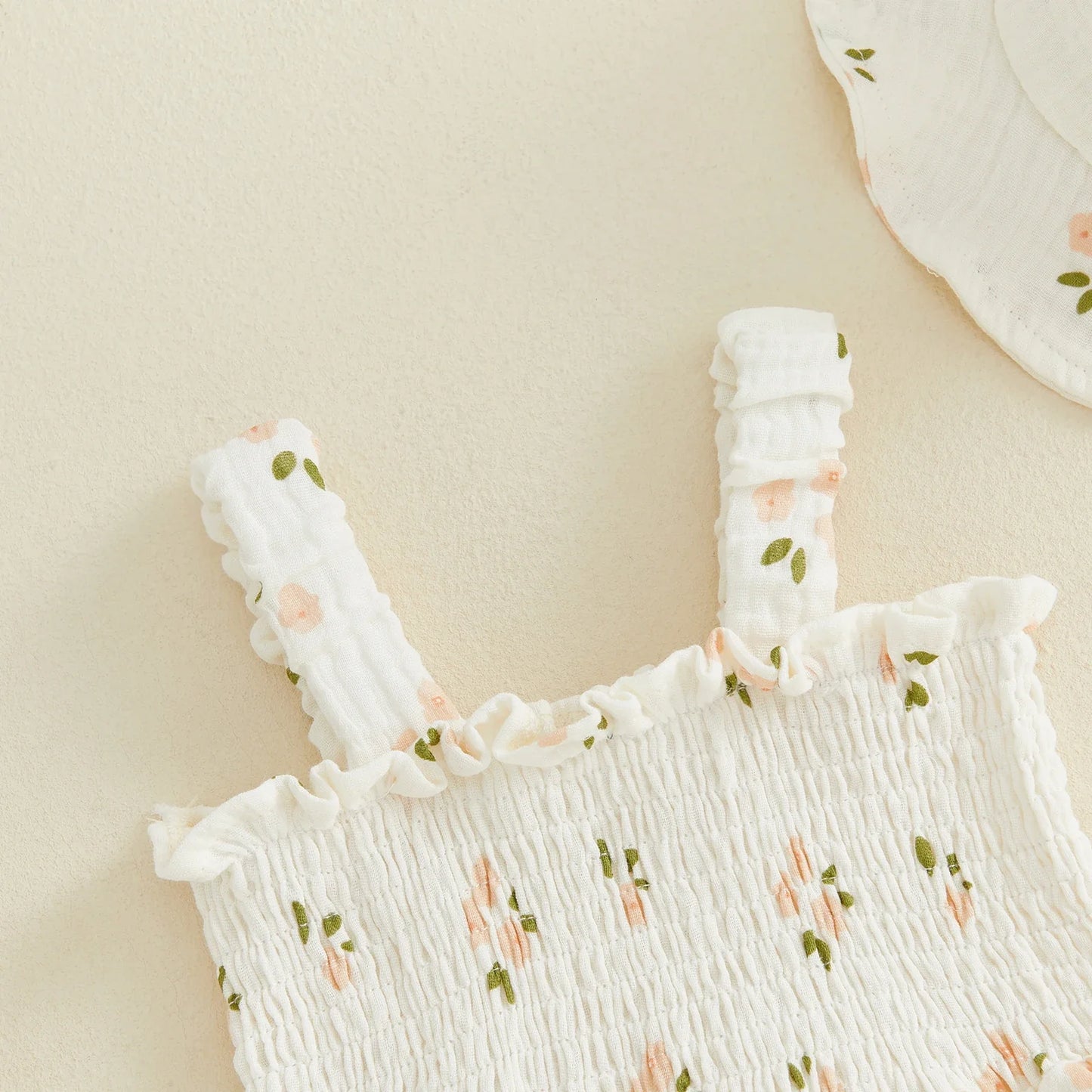 Floral Baby Romper with Hat