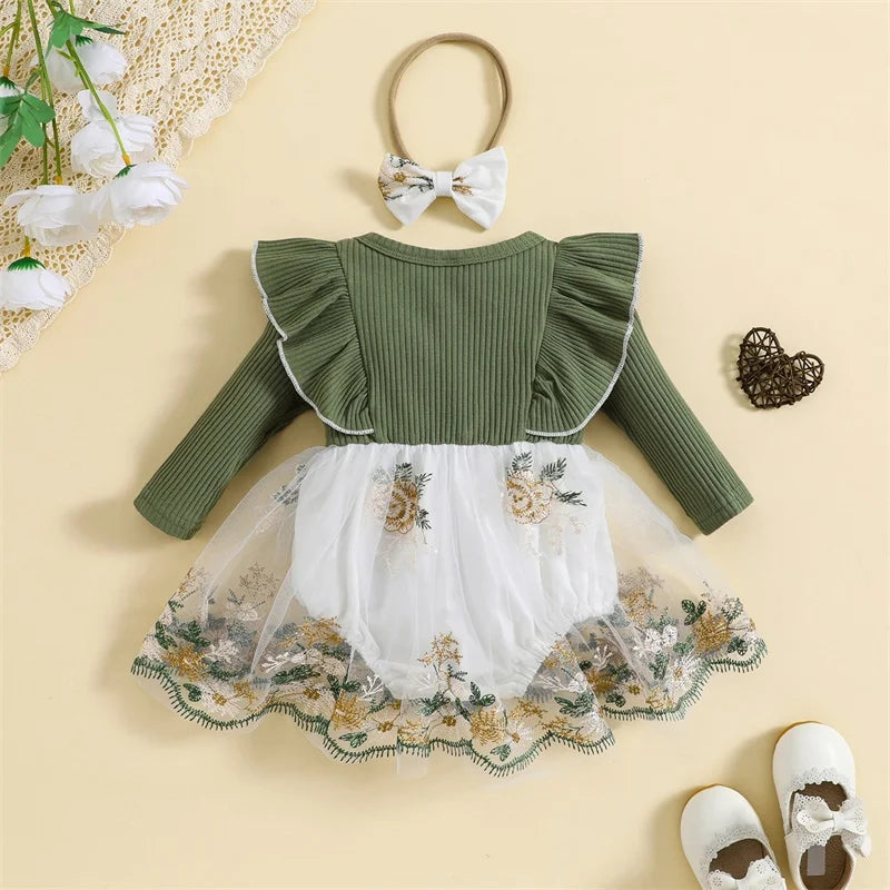 Floral Princess Baby Romper Dress