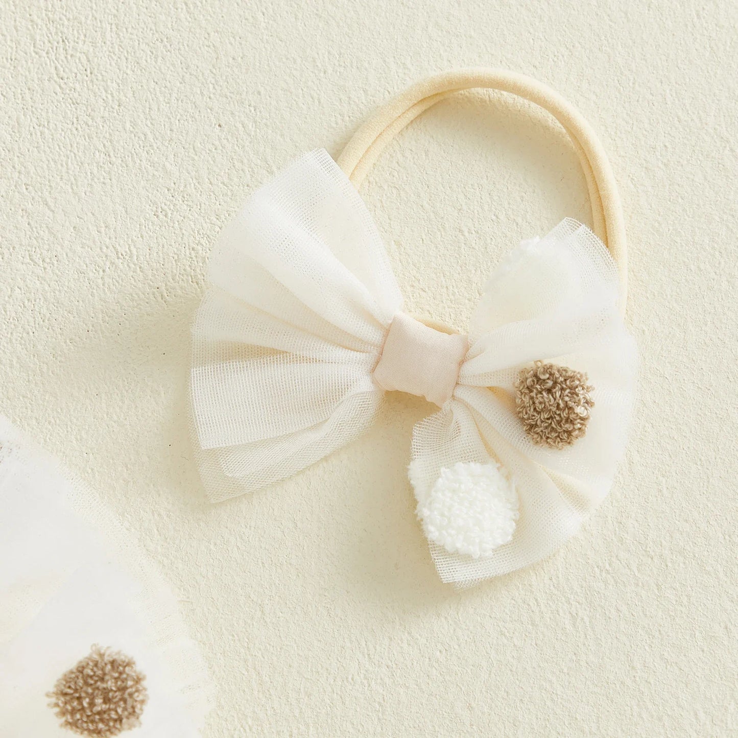 Pom Pom Tulle Baby Dress with Bow