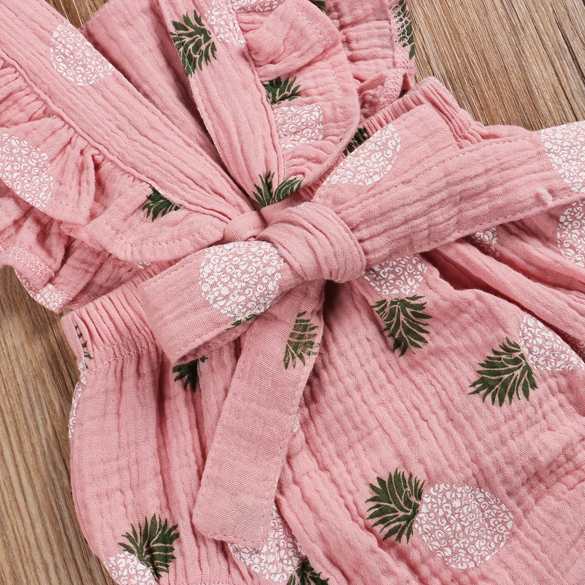Pineapple Bow Baby Romper
