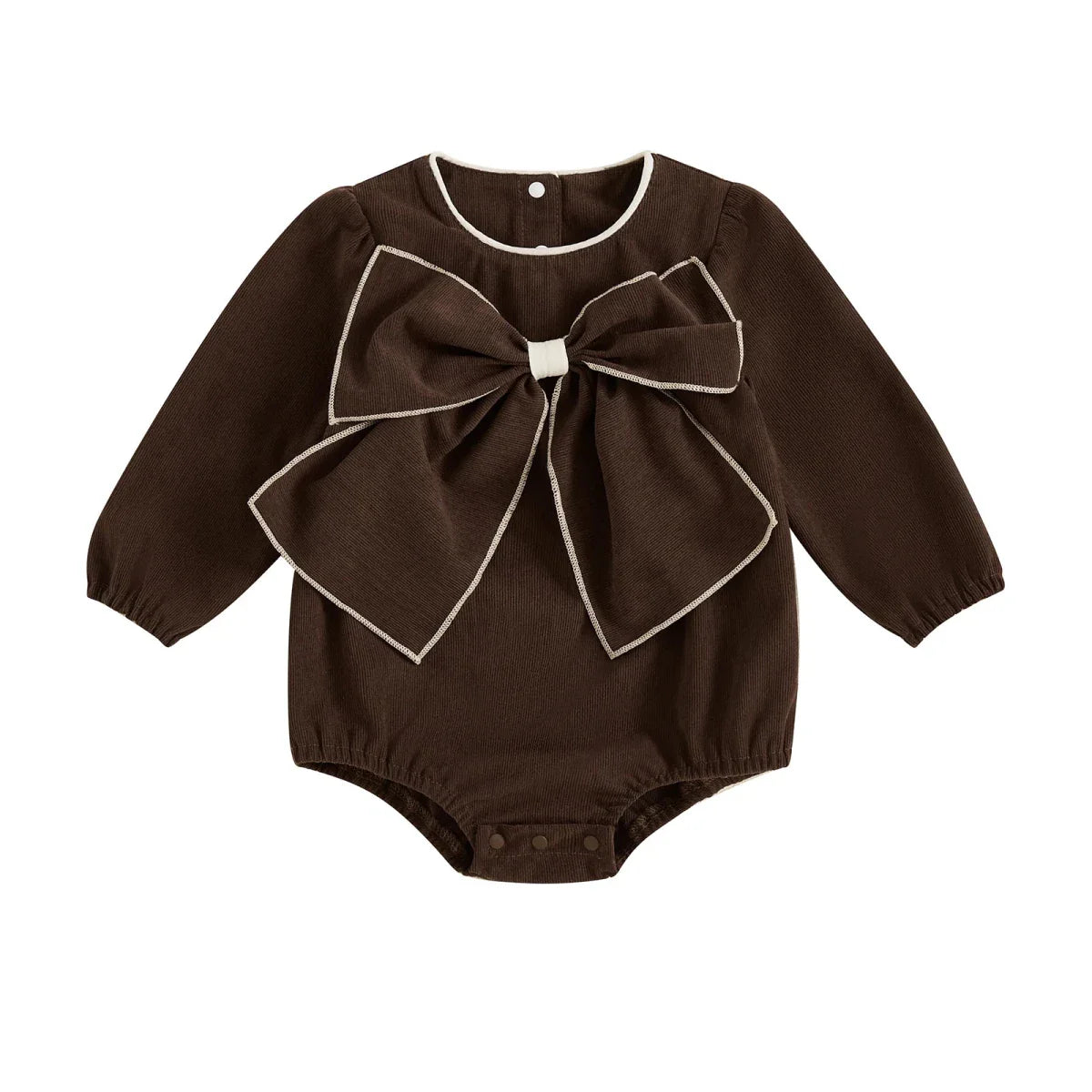 Bow Front Long Sleeve Romper - Betina Baby & Kids