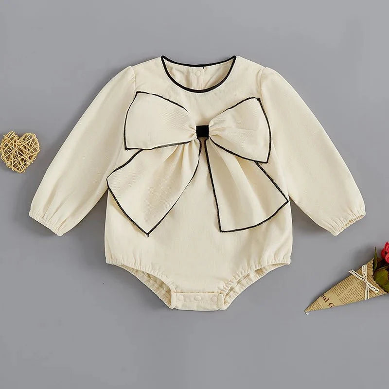 Bow Front Long Sleeve Romper - Betina Baby & Kids