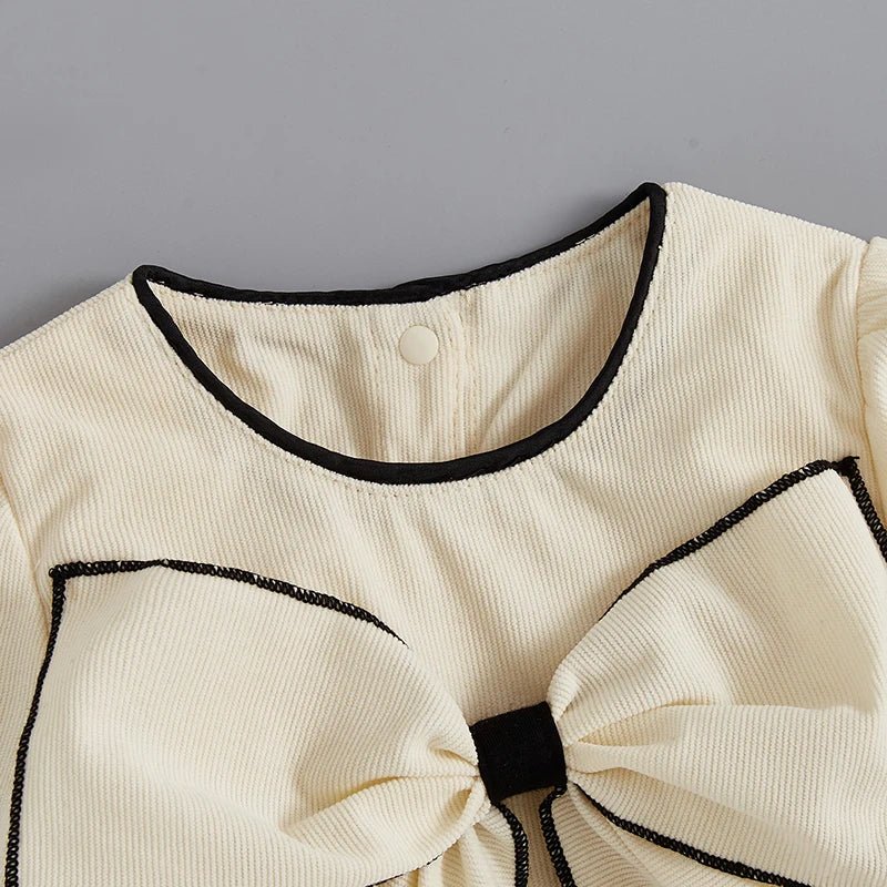 Bow Front Long Sleeve Romper - Betina Baby & Kids