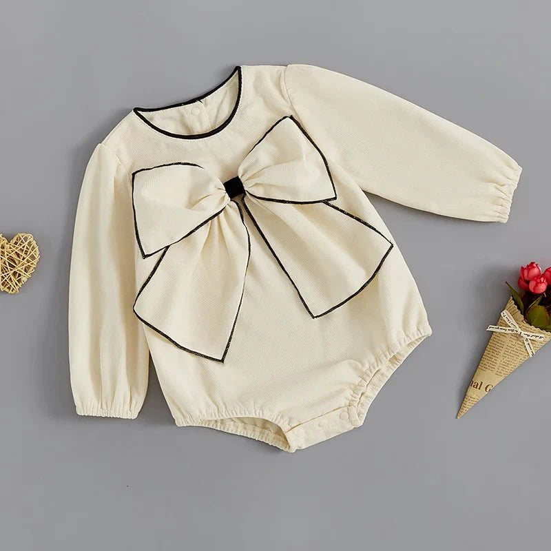Bow Front Long Sleeve Romper - Betina Baby & Kids