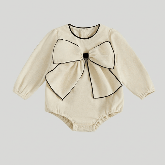 Bow Front Long Sleeve Romper - Betina Baby & Kids