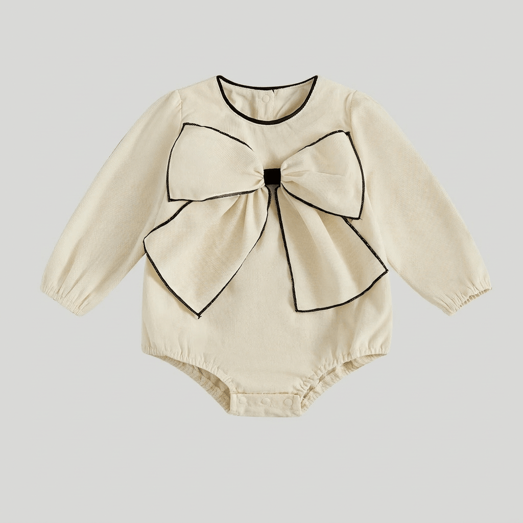 Bow Front Long Sleeve Romper - Betina Baby & Kids