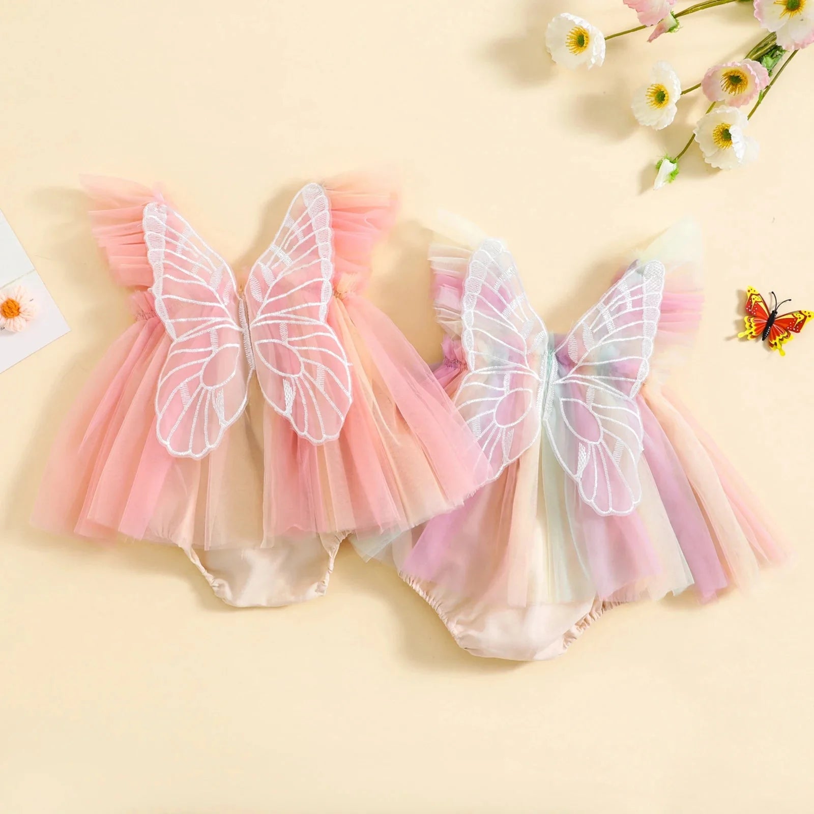 Butterfly Tulle Romper Dress - Betina Baby & Kids