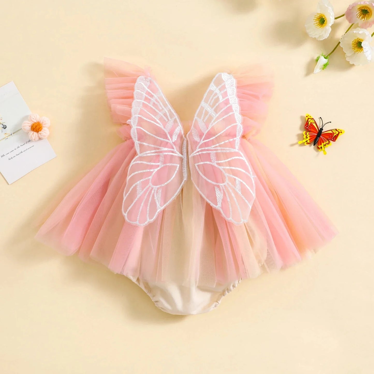 Butterfly Tulle Romper Dress - Betina Baby & Kids