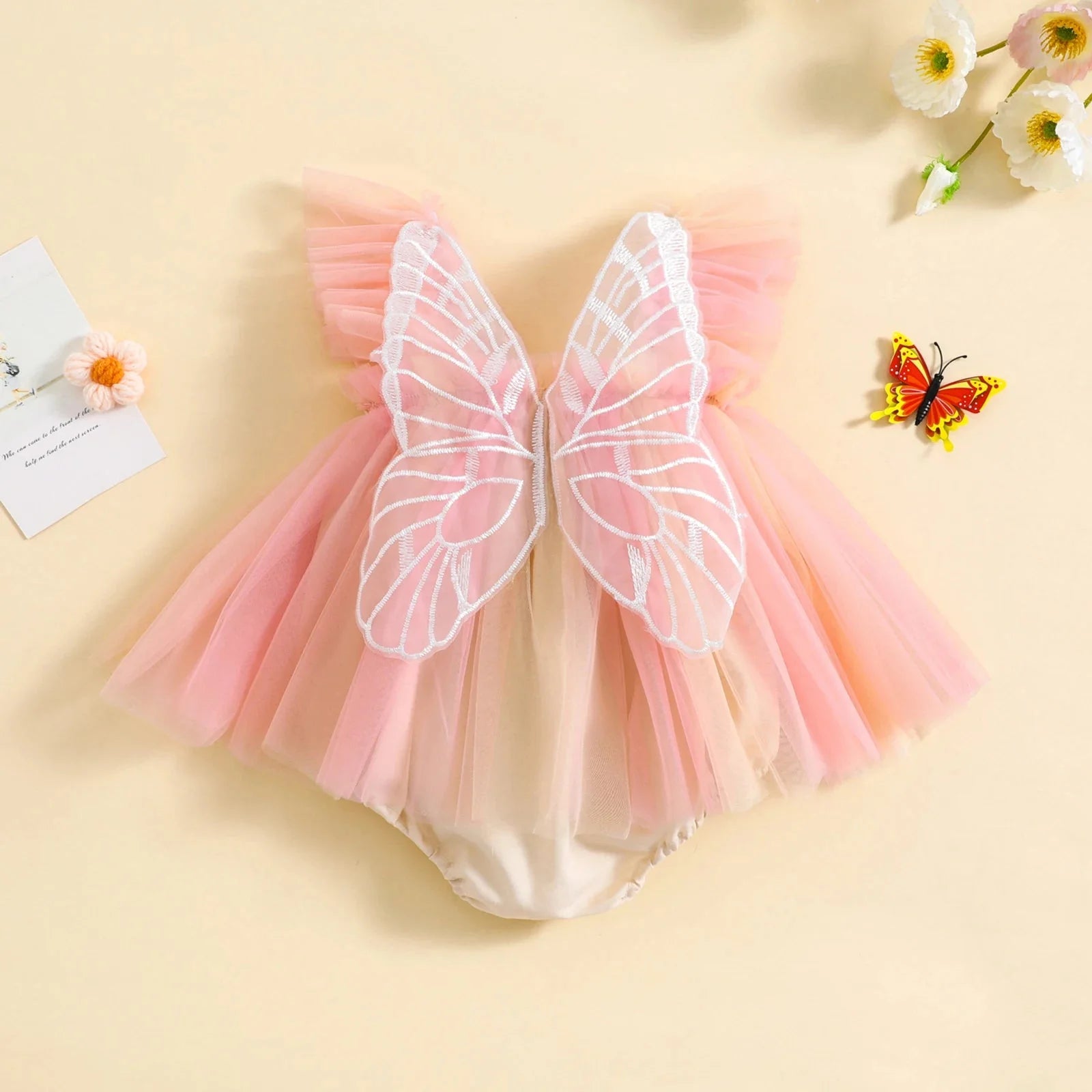 Butterfly Tulle Romper Dress - Betina Baby & Kids