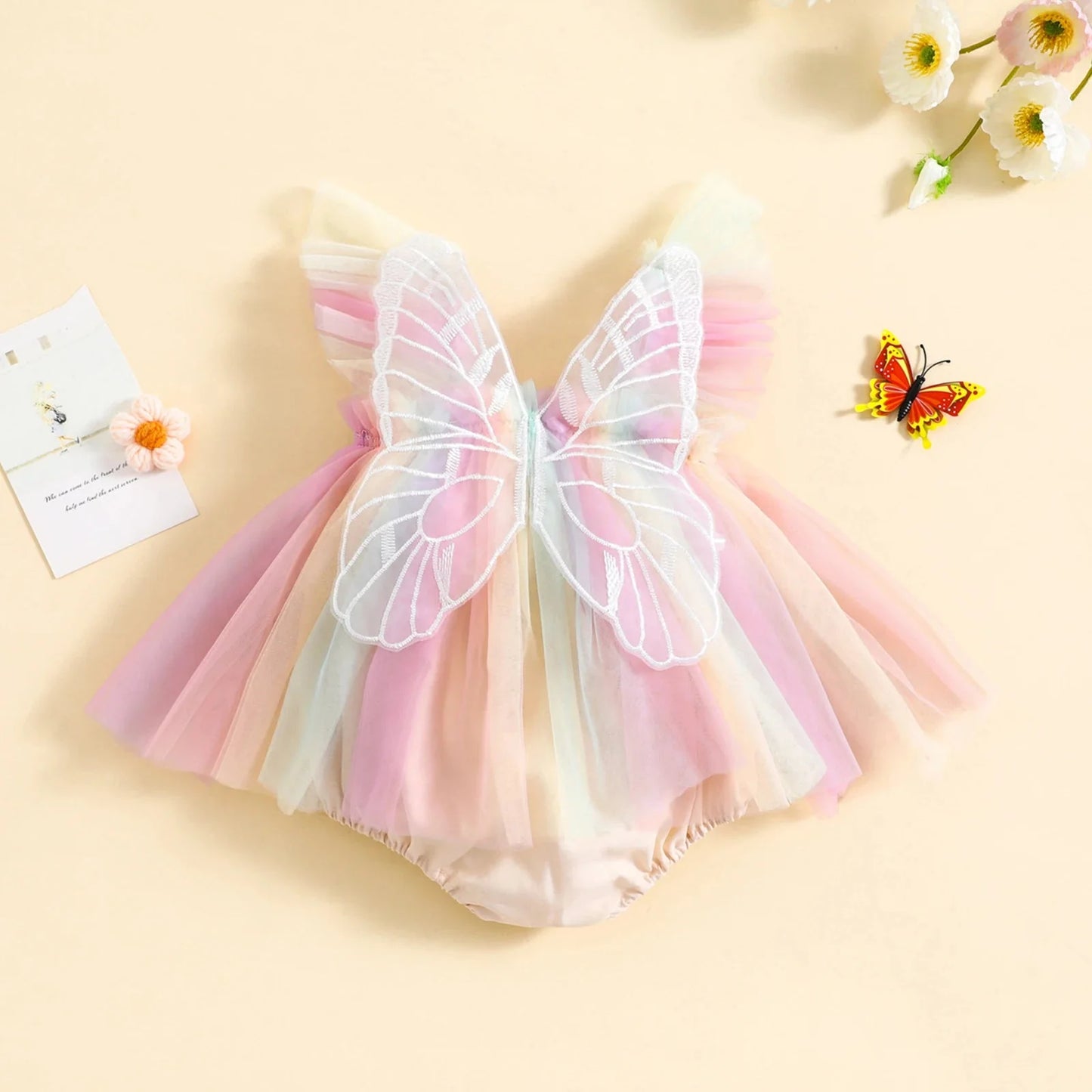 Butterfly Tulle Romper Dress - Betina Baby & Kids