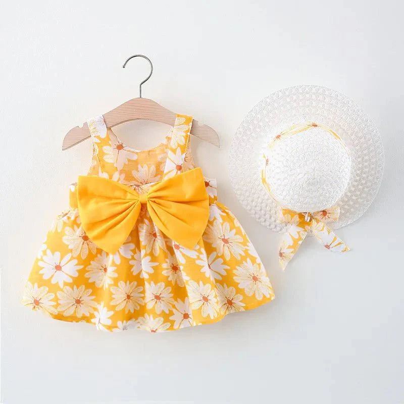 Daisy Bow Dress with Hat - Betina Baby & Kids