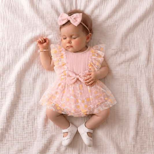 Daisy Bow Dress with Headband - Betina Baby & Kids