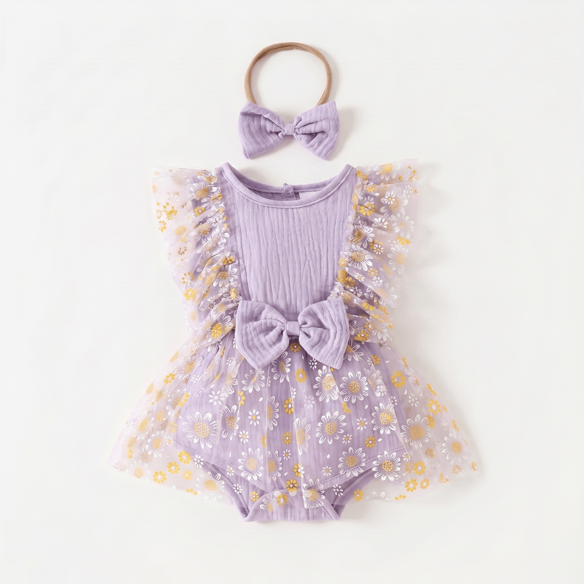 Daisy Bow Dress with Headband - Betina Baby & Kids