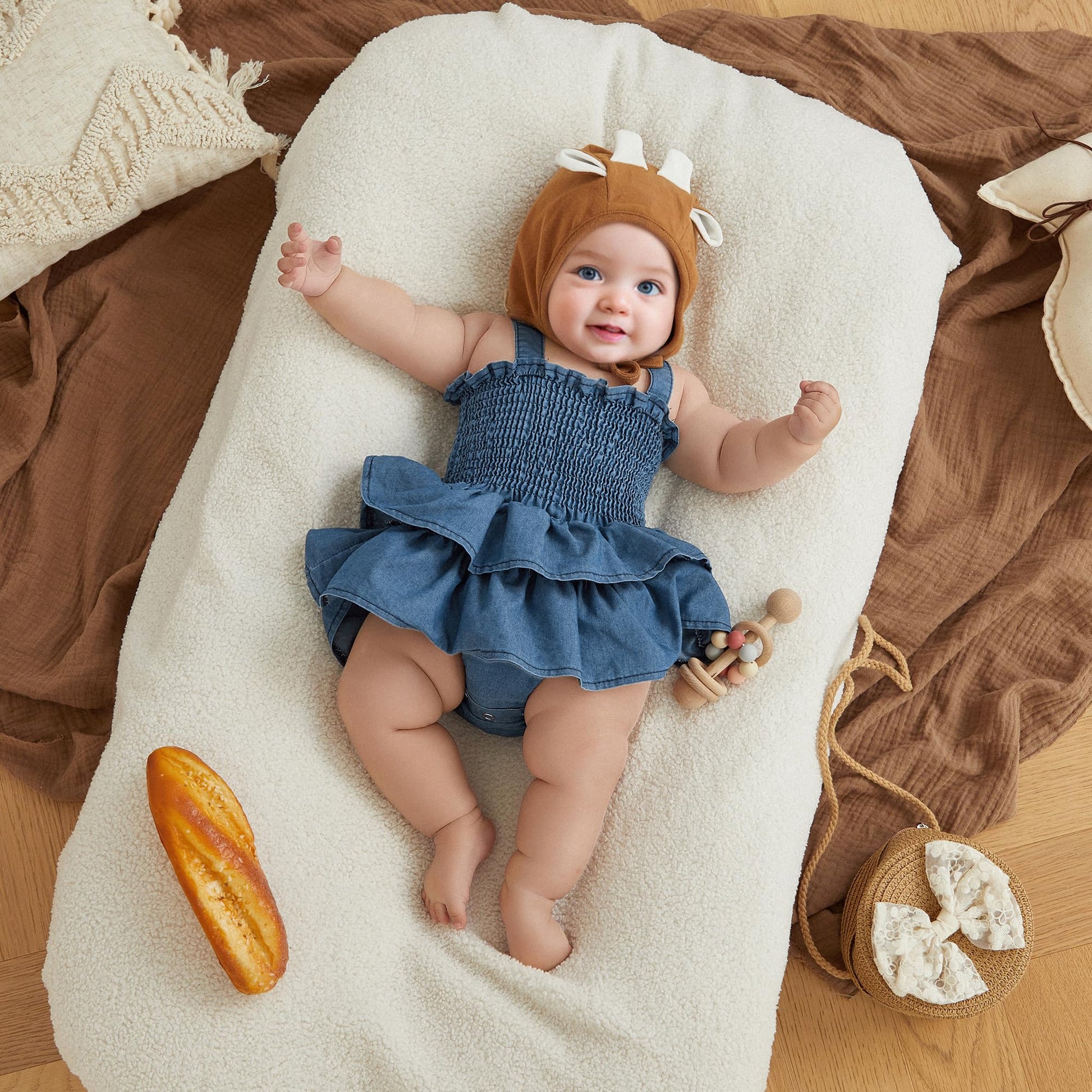 Denim Belle Ruffle Romper - Betina Baby & Kids