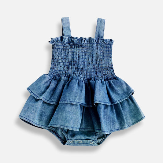 Denim Belle Ruffle Romper - Betina Baby & Kids