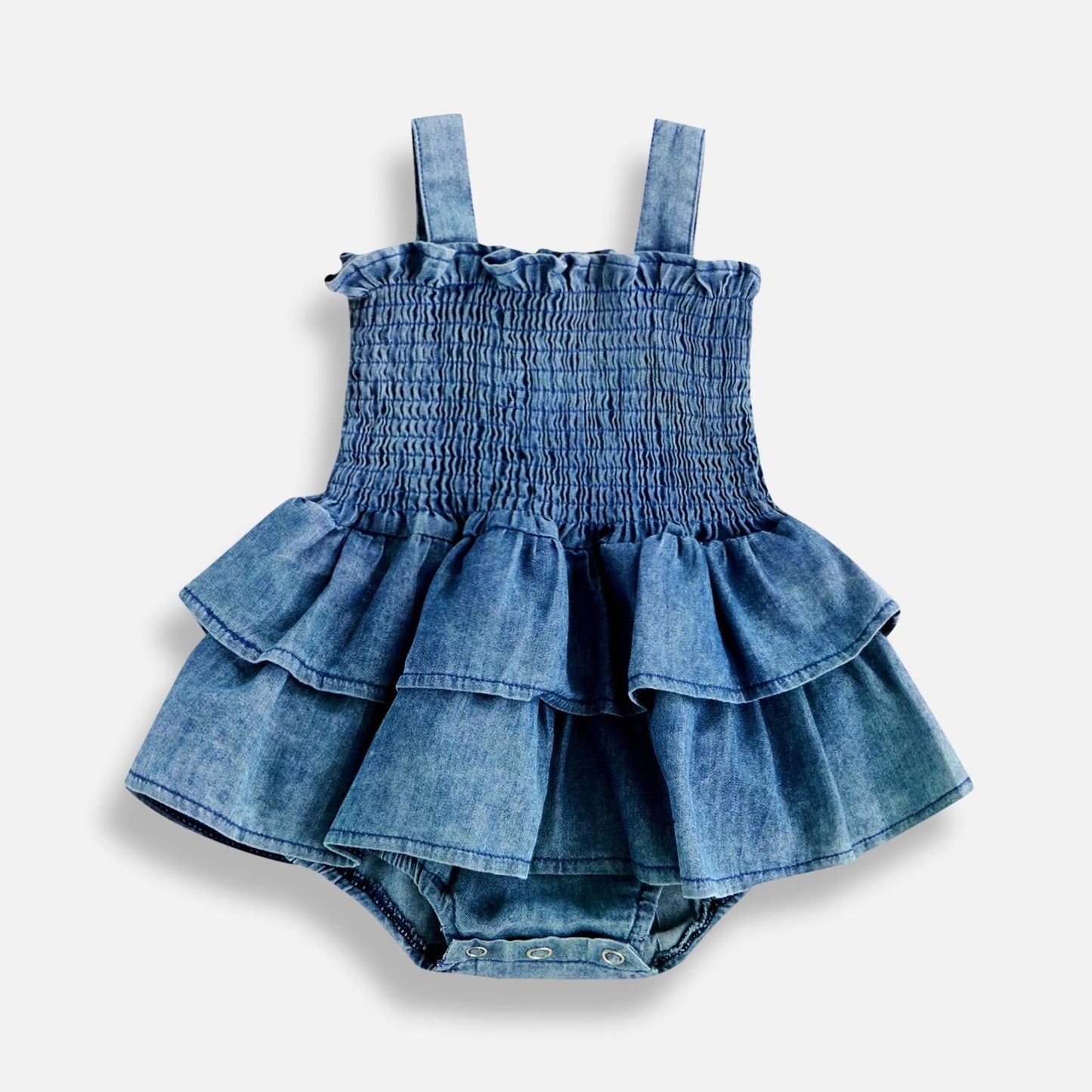 Denim Belle Ruffle Romper - Betina Baby & Kids