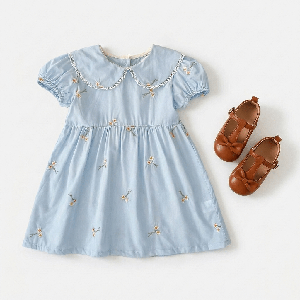 Embroidered Collar Baby Dress - Betina Baby & Kids