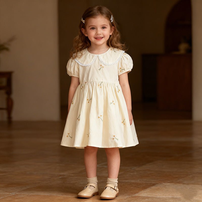 Embroidered Collar Baby Dress - Betina Baby & Kids