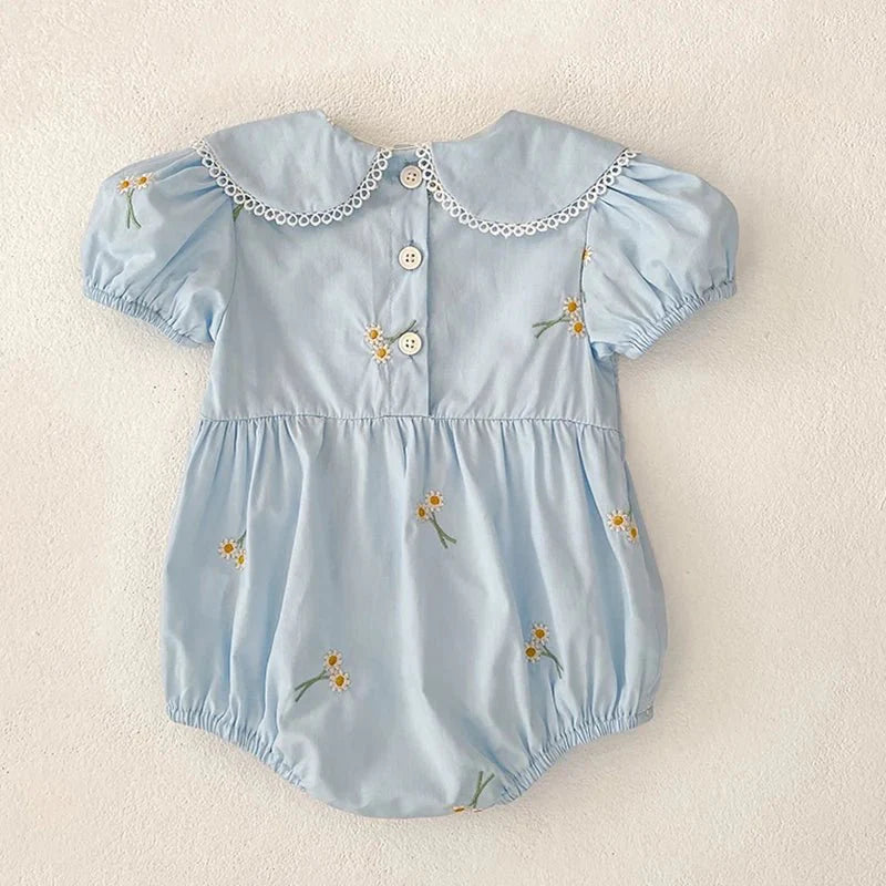 Embroidered Collar Baby Romper - Betina Baby & Kids