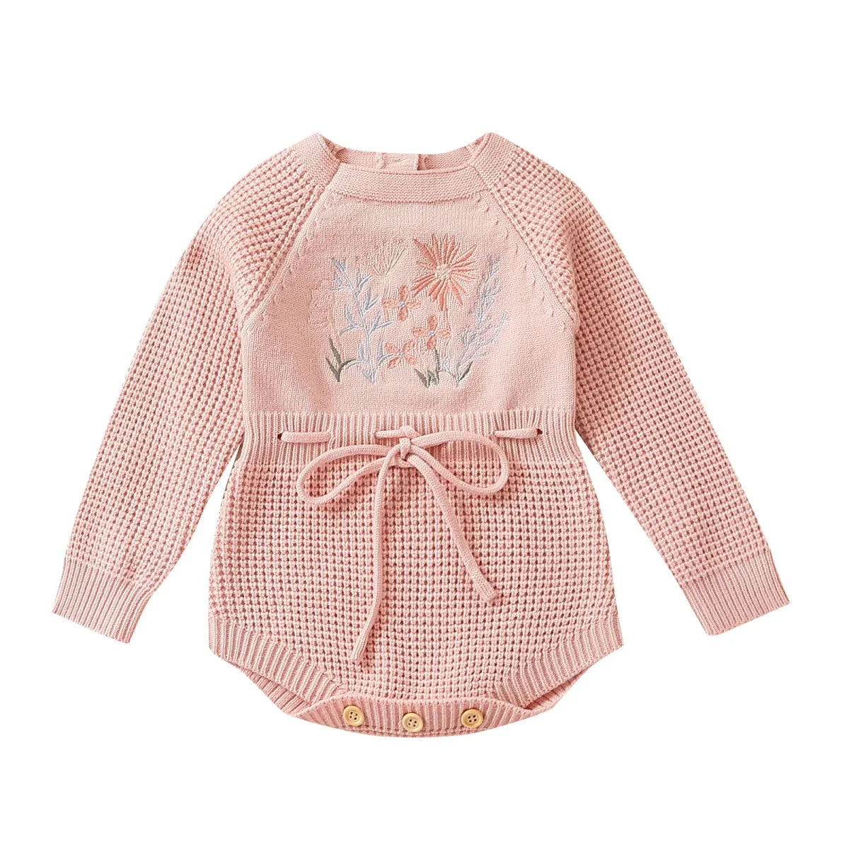 Embroidered Knit Baby Romper - Betina Baby & Kids