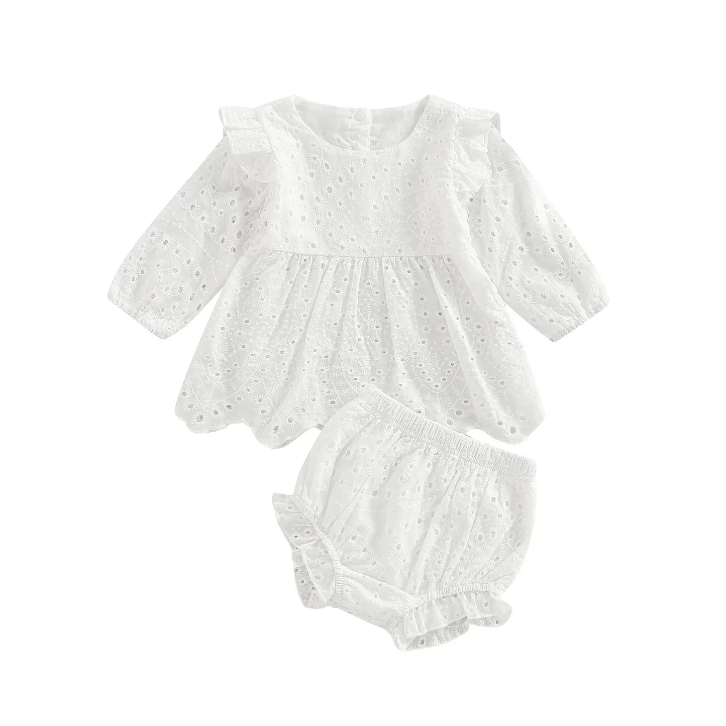 Eyelet Cotton Baby Set with Bloomers - Betina Baby & Kids