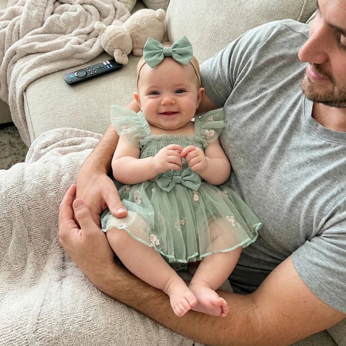 Floral Tulle Dress with Bow - Betina Baby & Kids