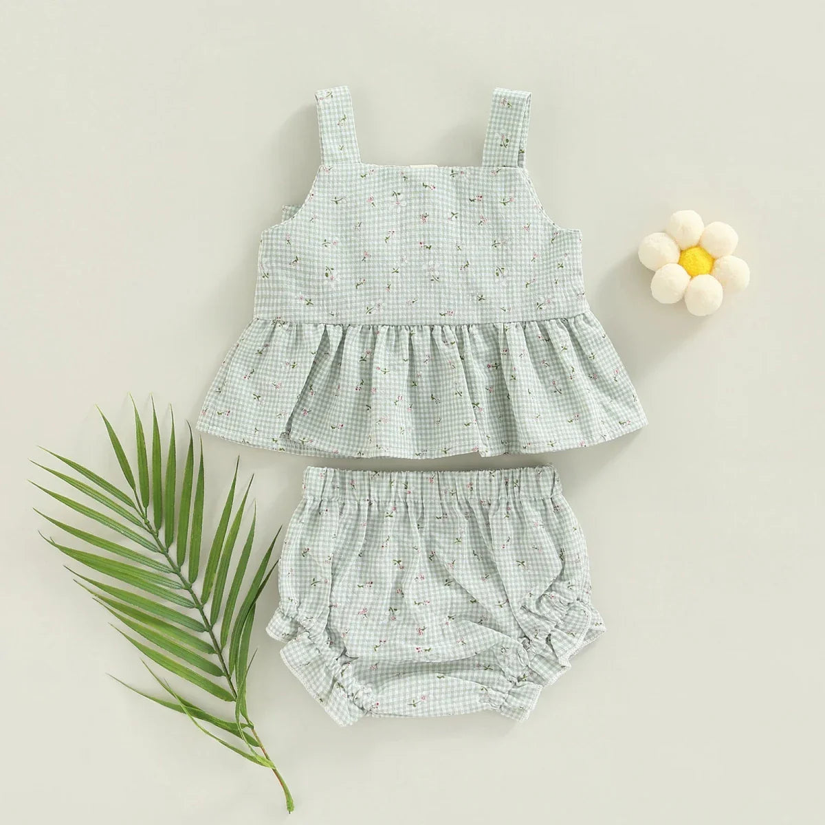 Gingham Bow Top and Bloomer Set - Betina Baby & Kids