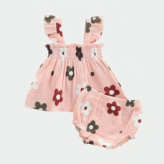 Floral Ruffle Baby Set