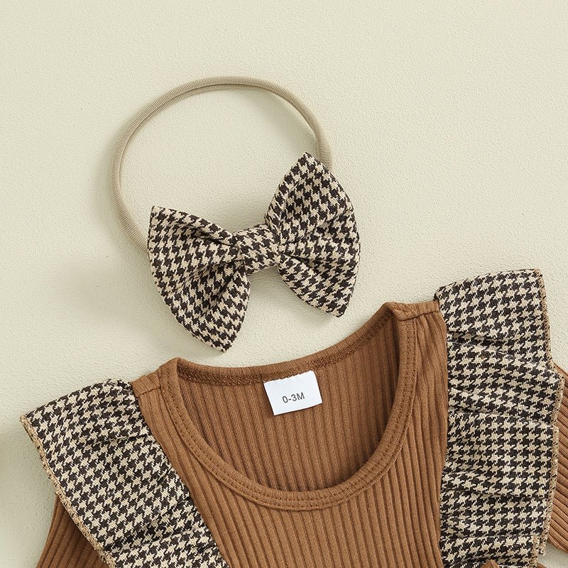 Houndstooth Dress with Bow Headband - Betina Baby & Kids