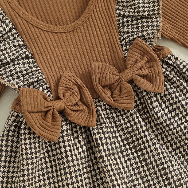 Houndstooth Dress with Bow Headband - Betina Baby & Kids