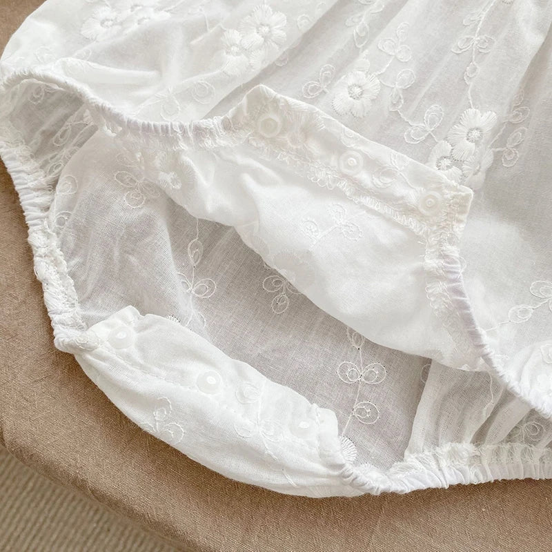 Lace Collar White Baby Romper - Betina Baby & Kids