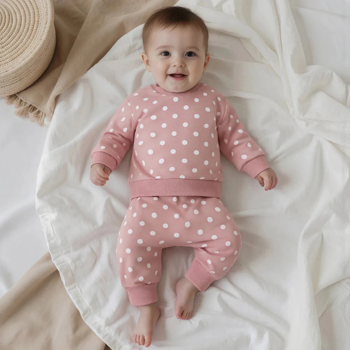 Polka Dot Sweatshirt & Jogger Set - Betina Baby & Kids